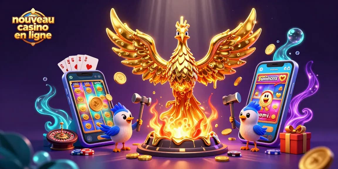 Jouez sur un nouveau casino en ligne avec un phœnix doré et des éléments de jeu captivants