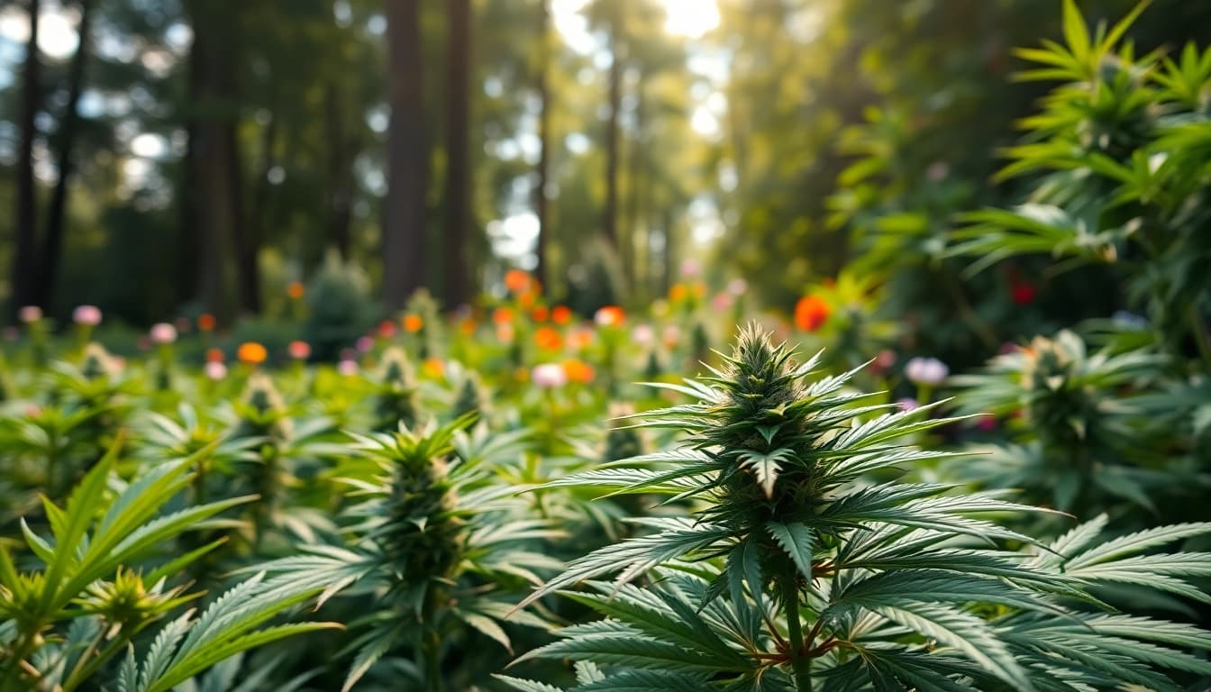 Erleben Sie die Blütenbande durch gesunde und üppige Cannabis-Pflanzen in Hamburg.