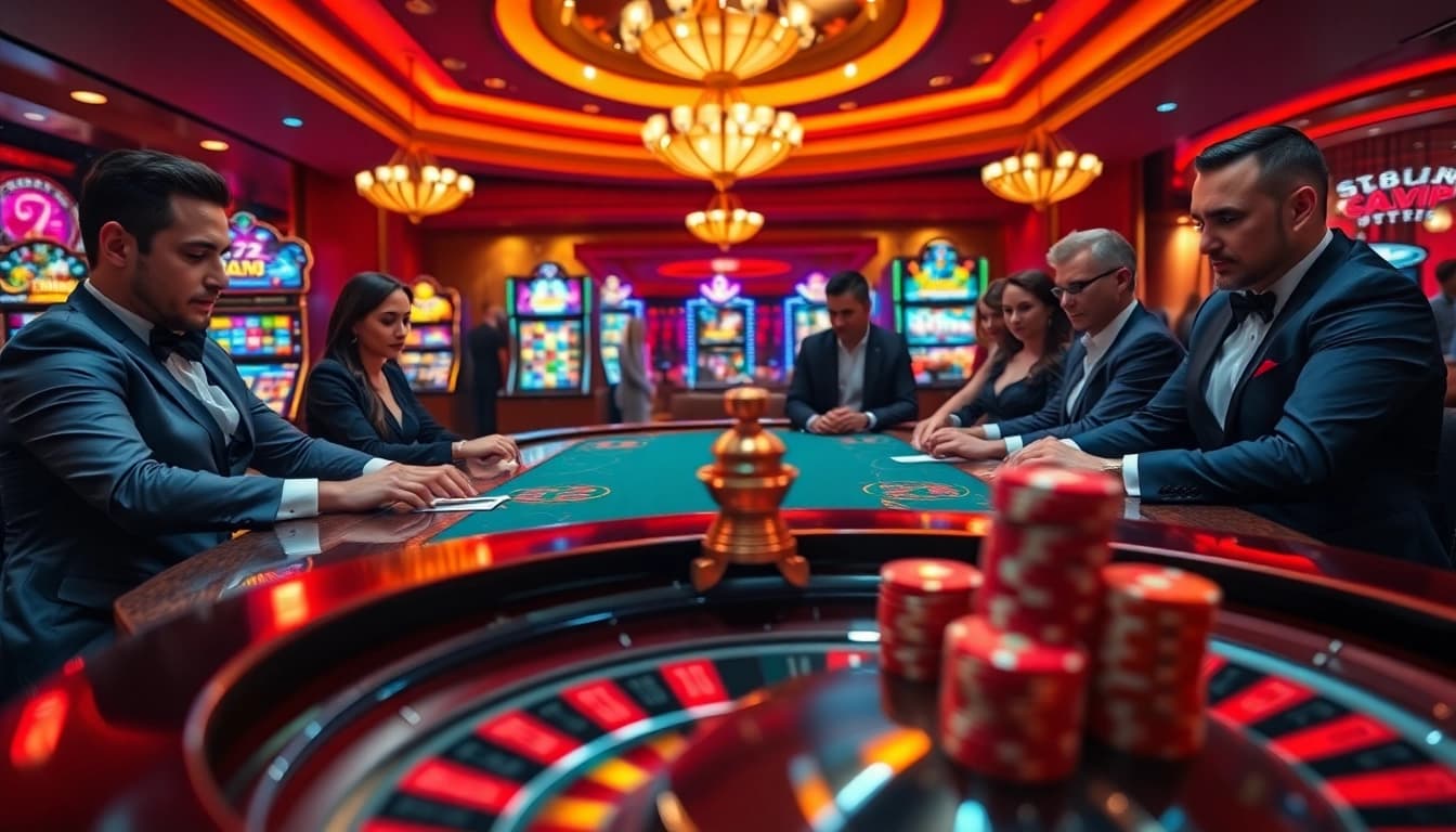 S88VIP players enjoying a high-stakes poker game at a luxurious casino table.