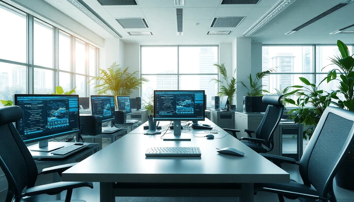 zirvegrupbilgisayar ile modern ofis ortamında teknoloji üretkenliği sağlanıyor.