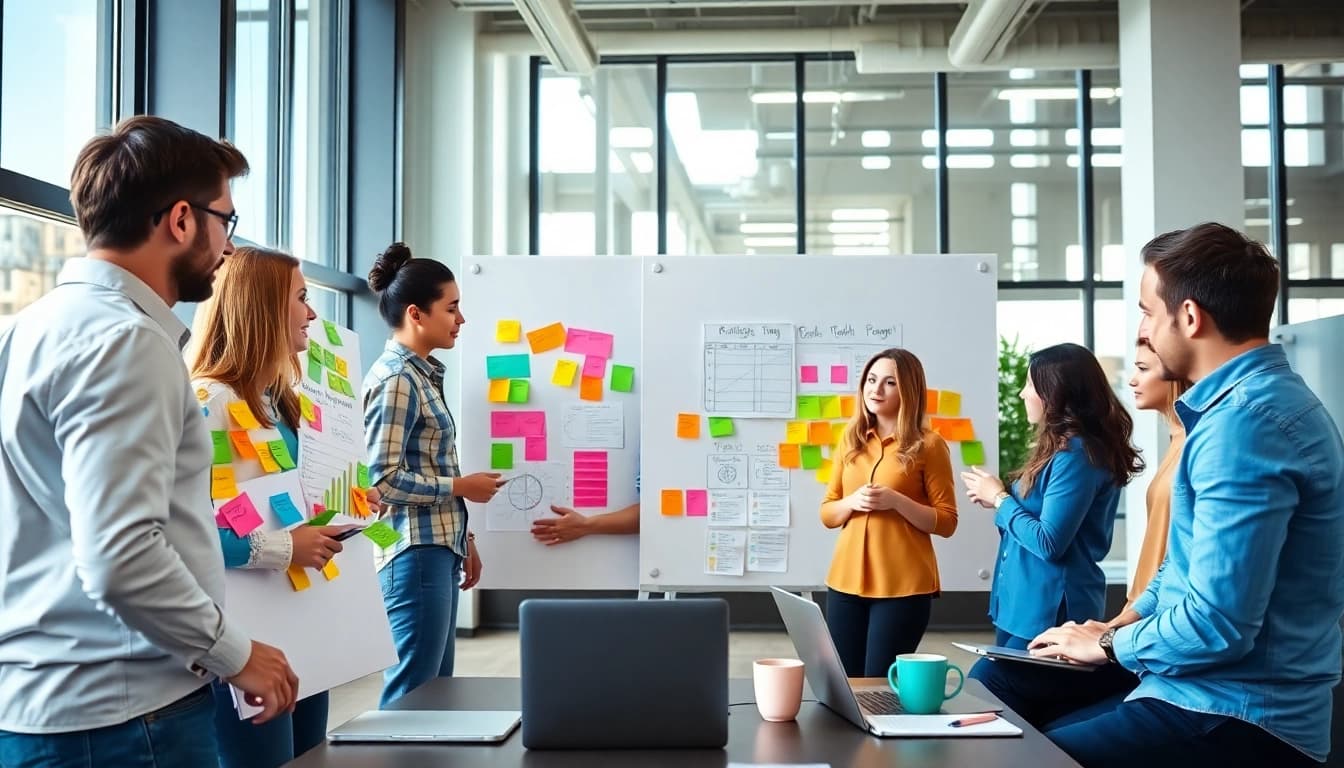 Engaging marketing team at work collaborating on strategies at https://rr88rd.com/ in a vibrant office.