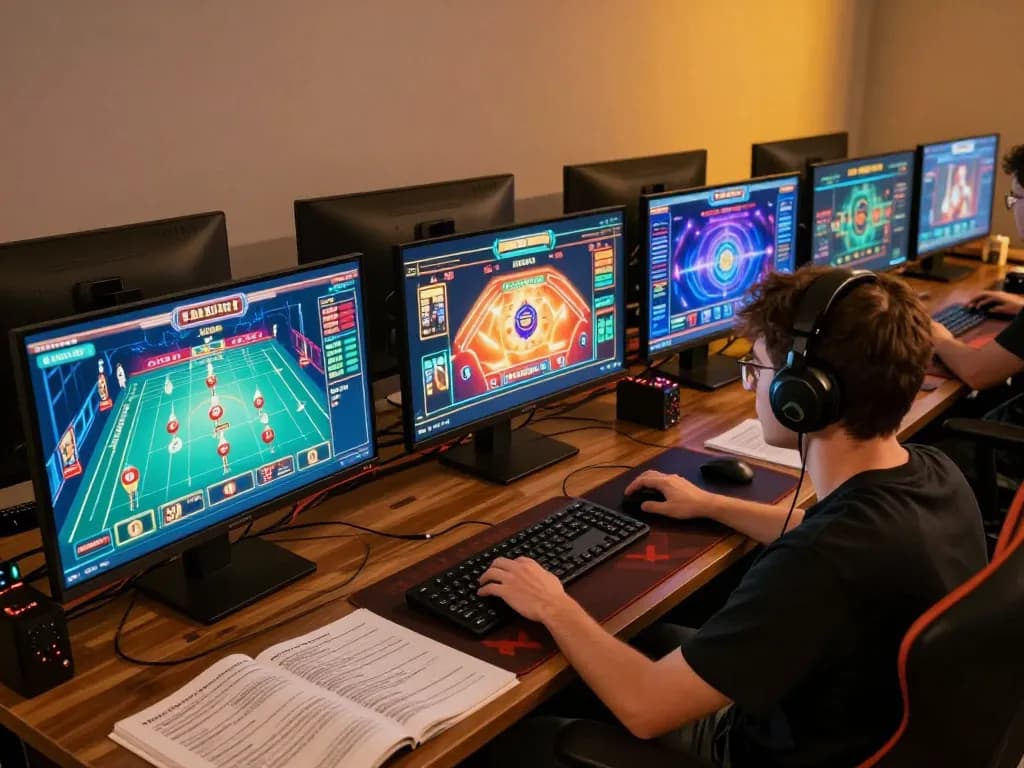 Engaging gaming at tg88-lc with multiple screens showcasing various casino games while ensuring strategic planning