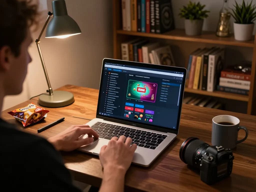 The hidden wiki status displayed on a laptop screen during online gambling, highlighting strategy and engagement.