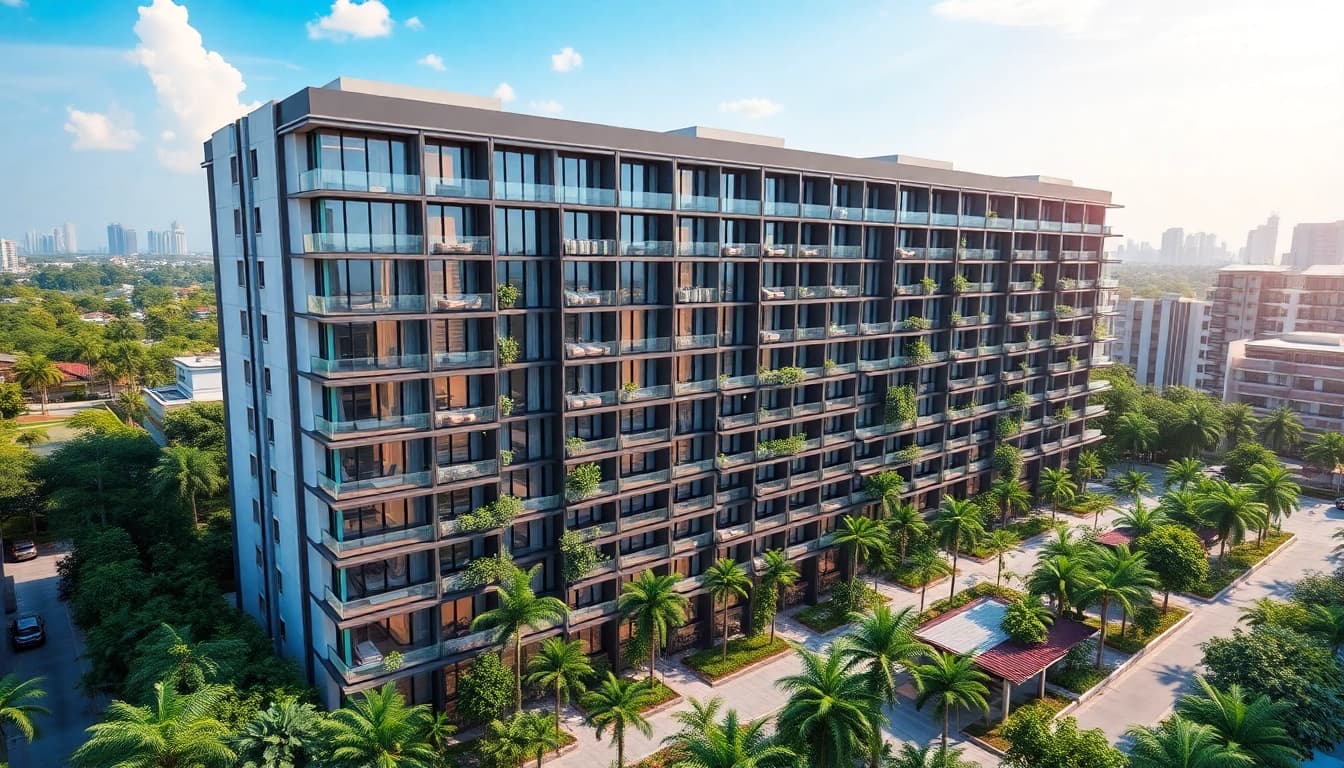 Tampines St 95 EC architectural rendering illustrating modern luxury design and greenery.