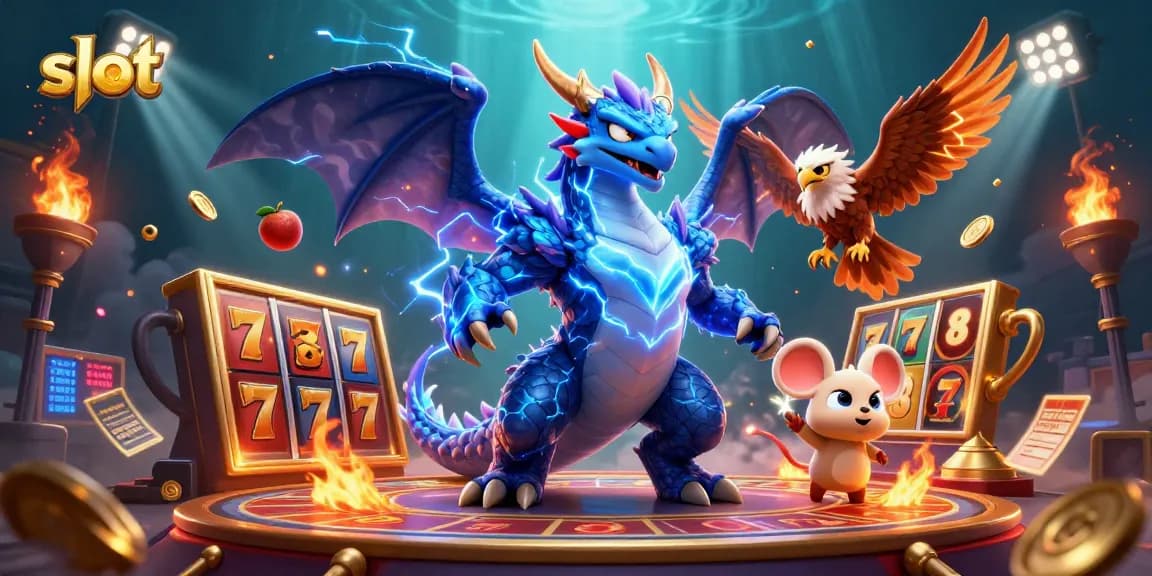 Experience thrilling slot games with dynamic characters and vibrant casino elements.
