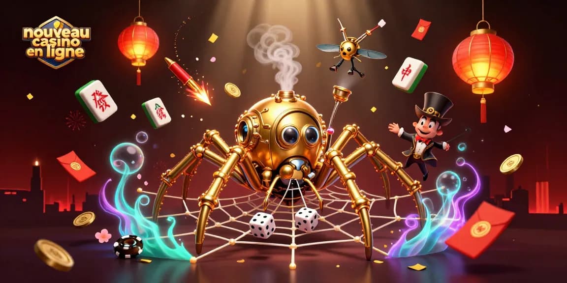 Jouez au nouveau casino en ligne avec un décor de jeux captivant rempli d'éléments colorés.