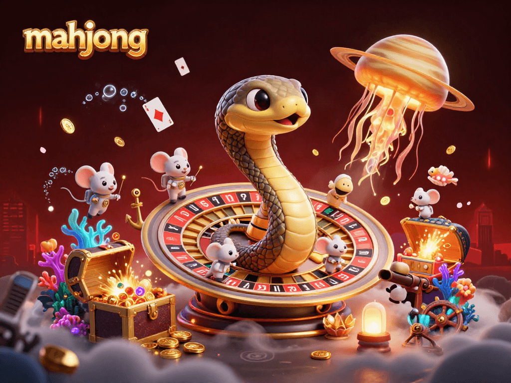Experience mahjong action with tiny astronaut mice placing bets amongst vibrant cosmic elements.