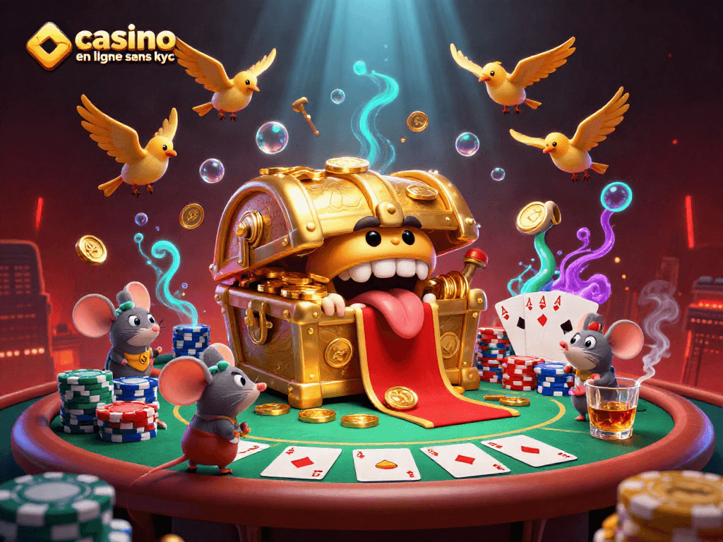 Jouez au casino en ligne sans KYC avec des personnages de jeu fascinants et des éléments colorés.