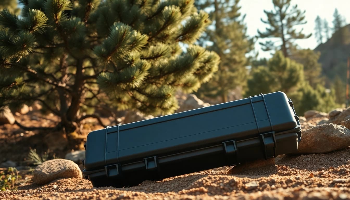 Store your gear securely in a durable pelican rifle case, designed for outdoor adventures.