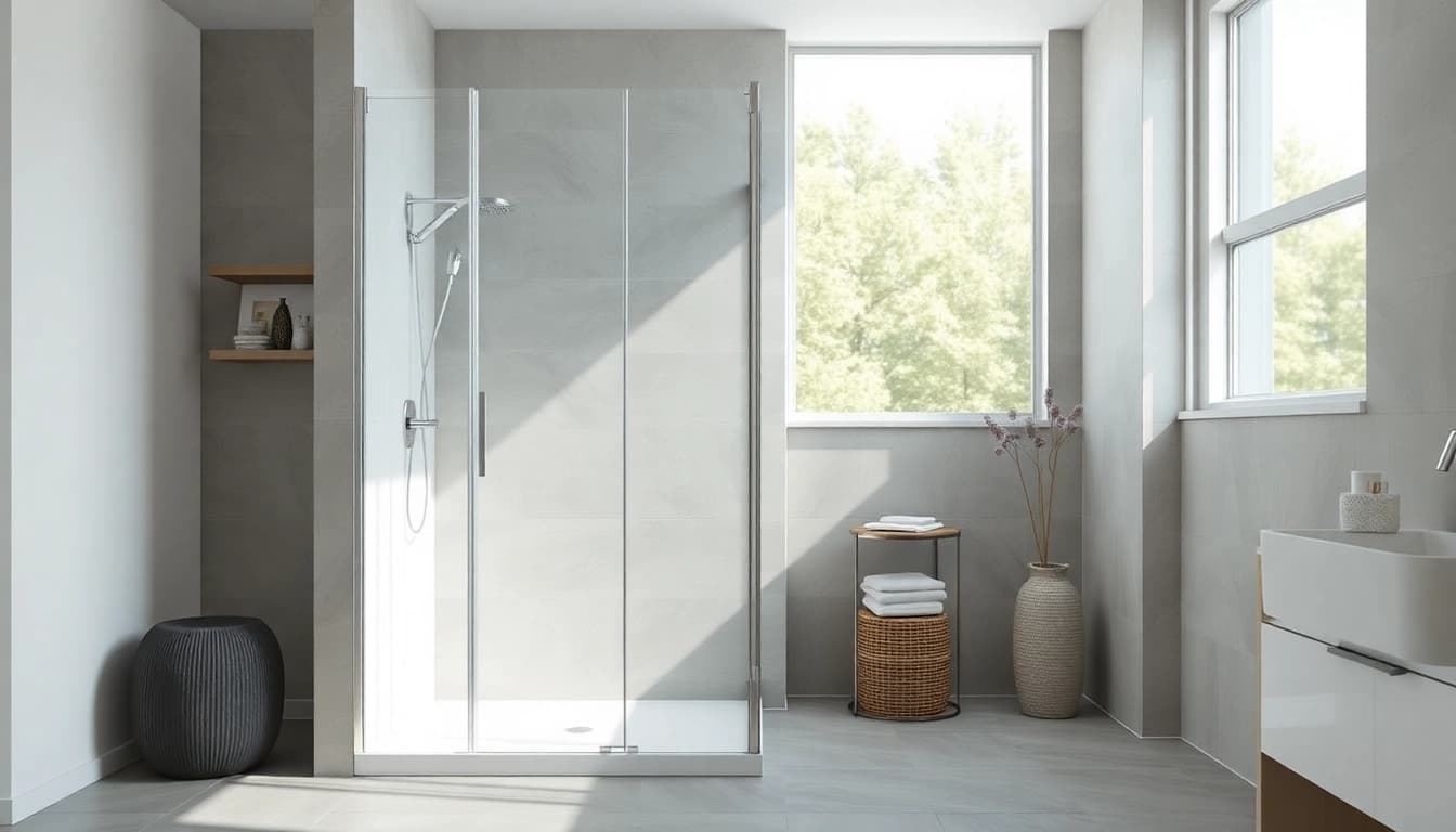 Elegante sonni Duschkabine in einem modernen Badezimmer mit klaren Linien.