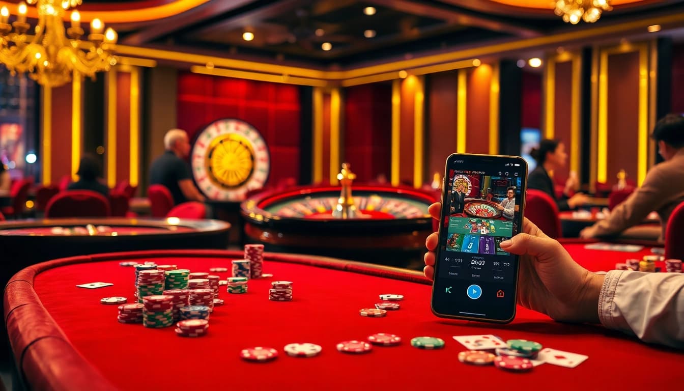 Experience an exciting gaming atmosphere at haywin with vibrant casino tables and roulette wheels.