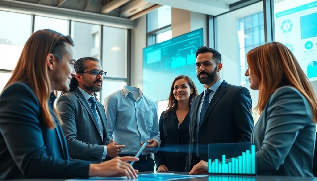 Engaging team collaboration in Strategy Capture Management with advanced analytics on display.
