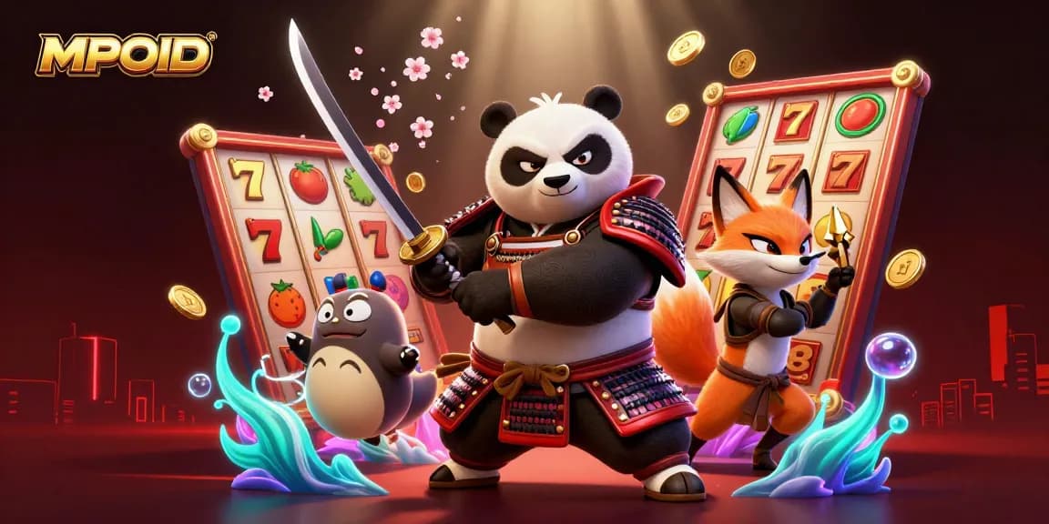 MPOID showcases an exciting gaming experience with fierce characters engaging in slot gameplay.