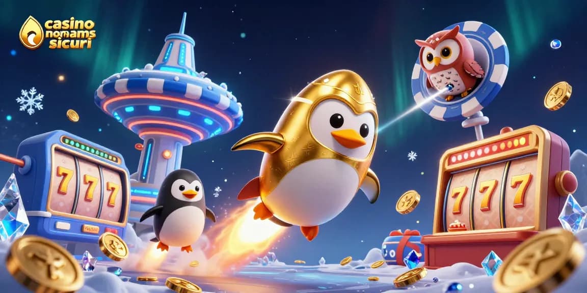 Giocando nei casino non AAMS sicuri, il pinguino dorato sfida la sorte con slot e jackpot.