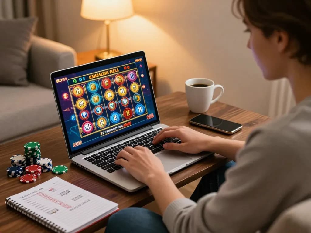 A player engages with the exciting online casino experience of sc88-bm on a laptop at home, showcasing immersive gameplay and strategic elements.