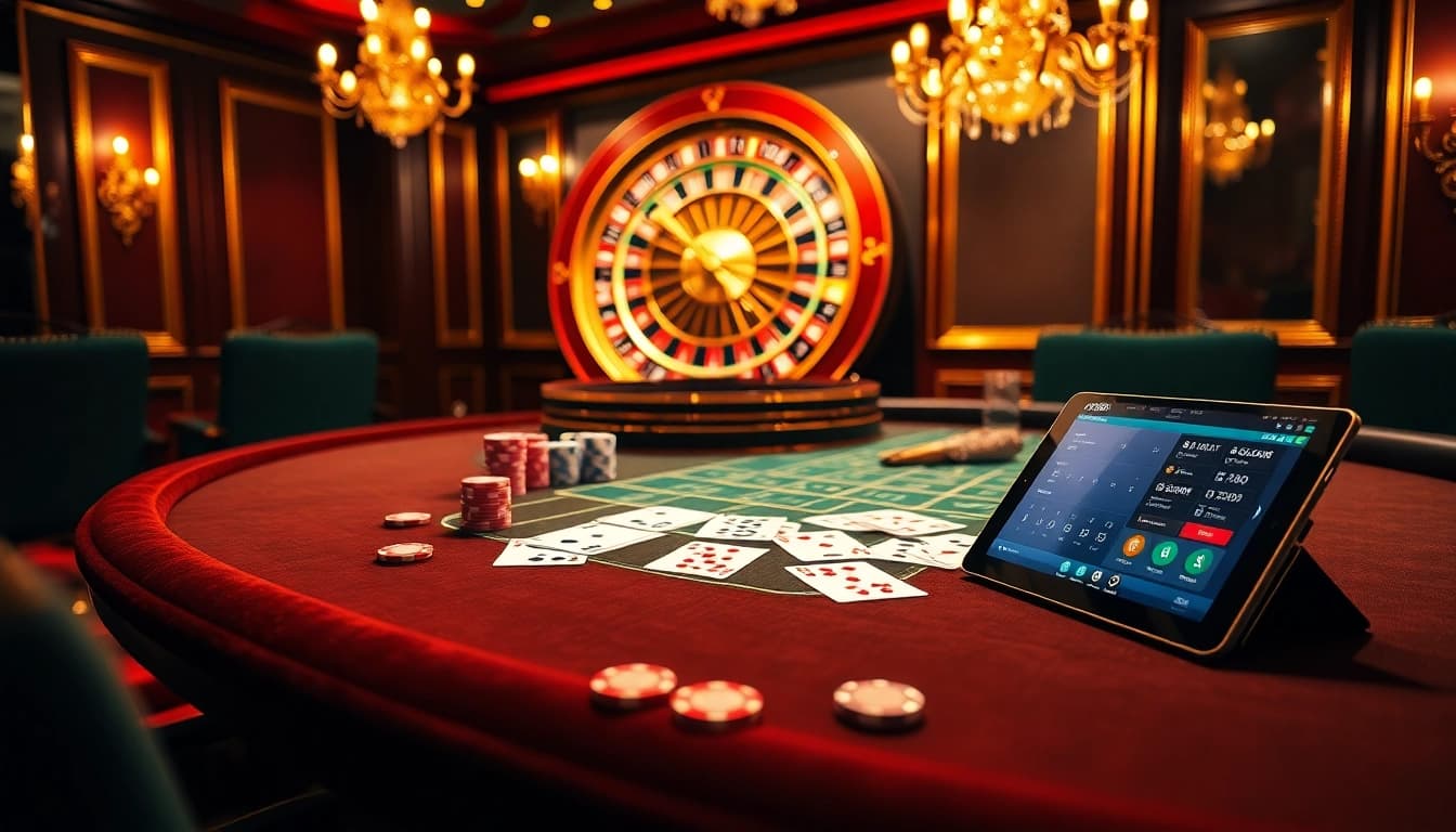 Experience thrilling gameplay at nhà cái fa88 with luxurious casino tables and vibrant roulette wheels.