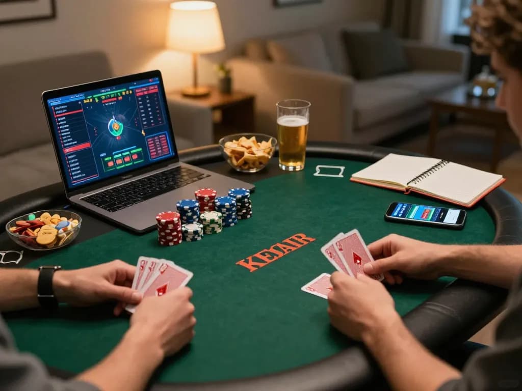 Engaging online poker game scene showcasing the sc88 link strategy in action at home