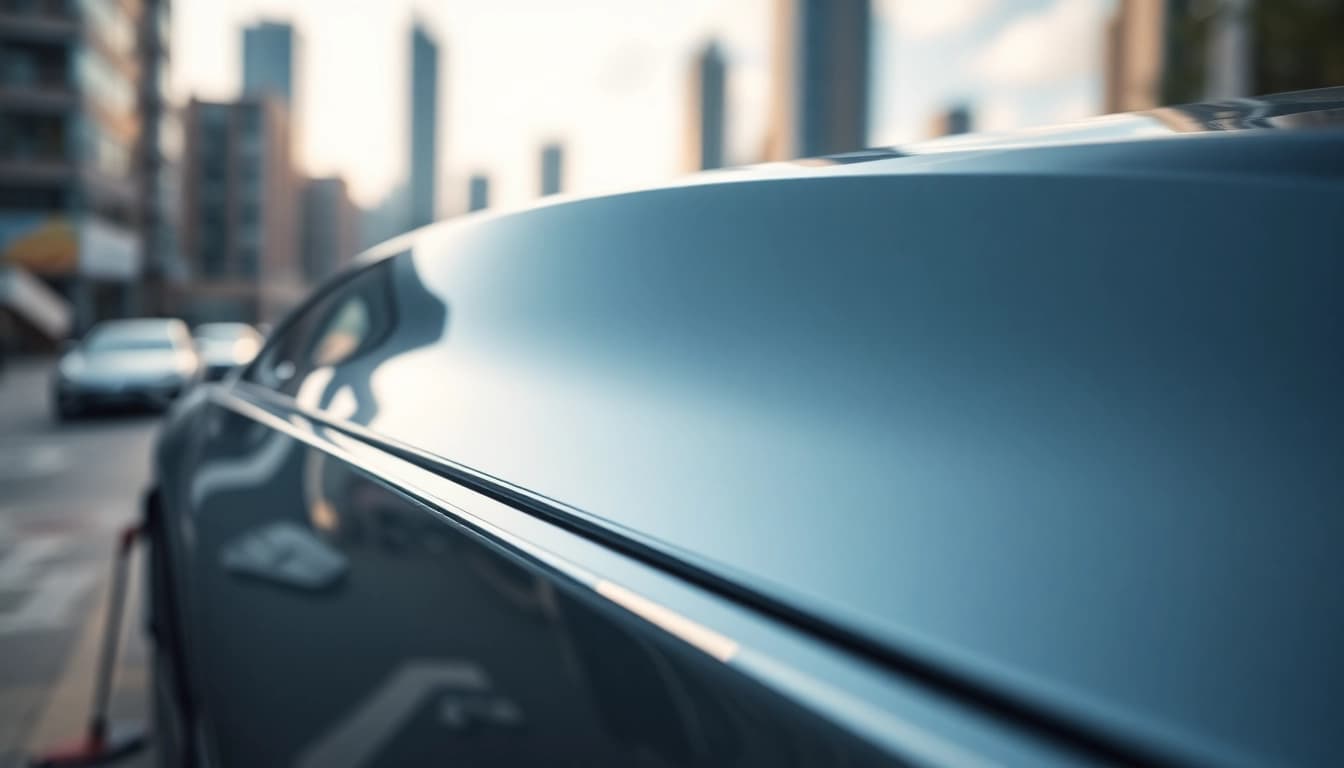 Install paint protection film near me on a luxury vehicle with a glossy finish.