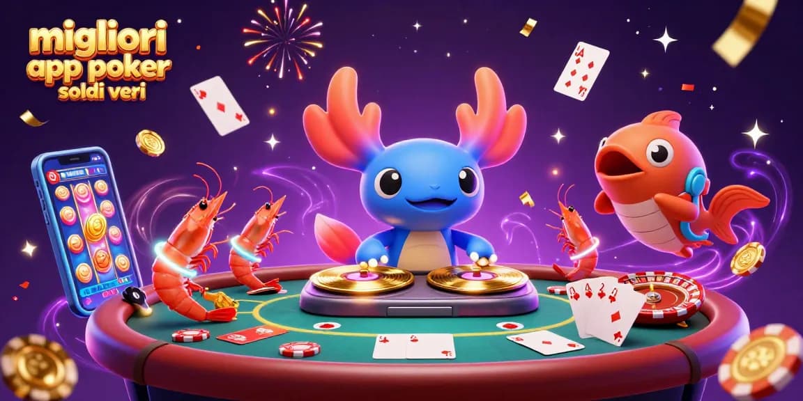 Esplora le migliori app poker soldi veri mentre i personaggi festeggiano attorno a un tavolo da gioco, creando momenti indimenticabili.