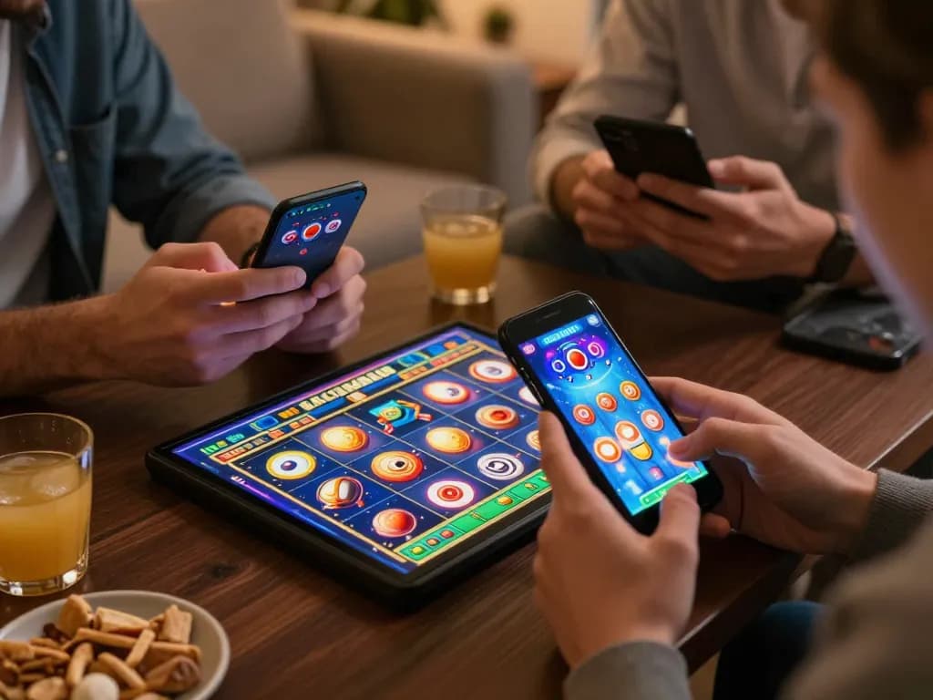 Players enjoying the Spaceman slot game on mobile devices, showcasing strategic gameplay and fun.