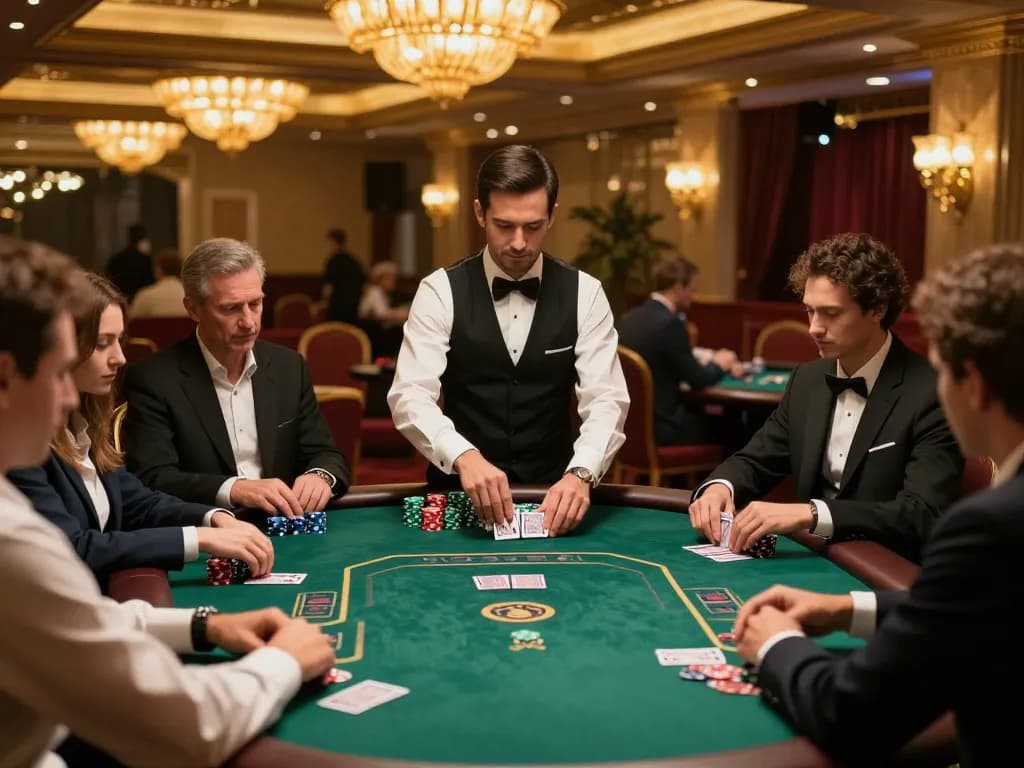 Experience intense poker gameplay at TG88-link in a luxurious casino setting.