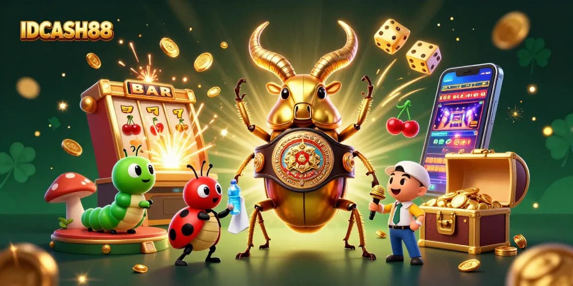 Experience thrilling gameplay with IDCASH88, vivid slot machine action, and dynamic casino elements.