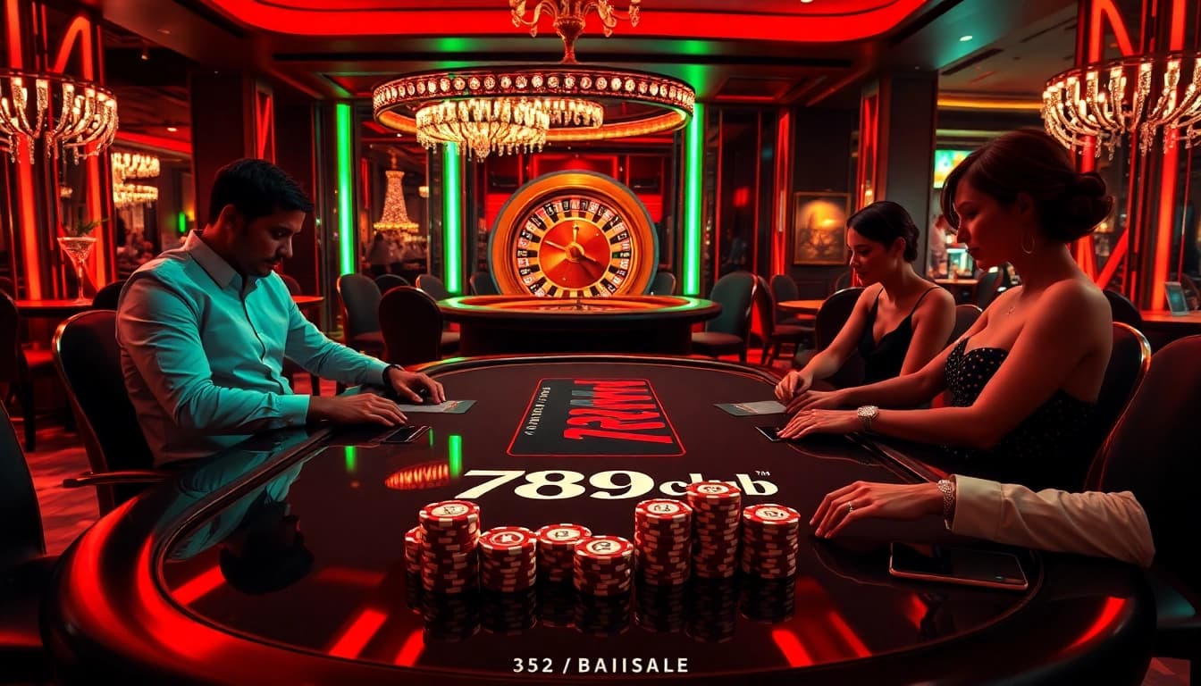 Players enjoying a thrilling game with chips and luck at 789club casino.