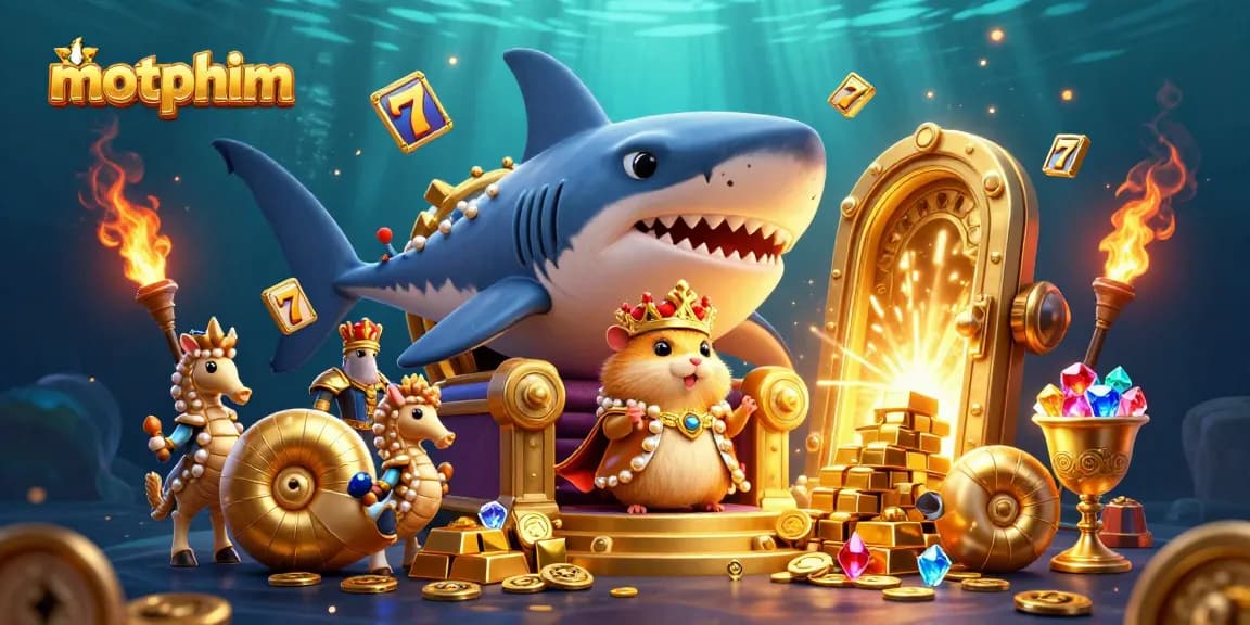 Spin the reels at motphim with a captivating scene featuring a golden hamster king amongst thrilling jackpot elements.
