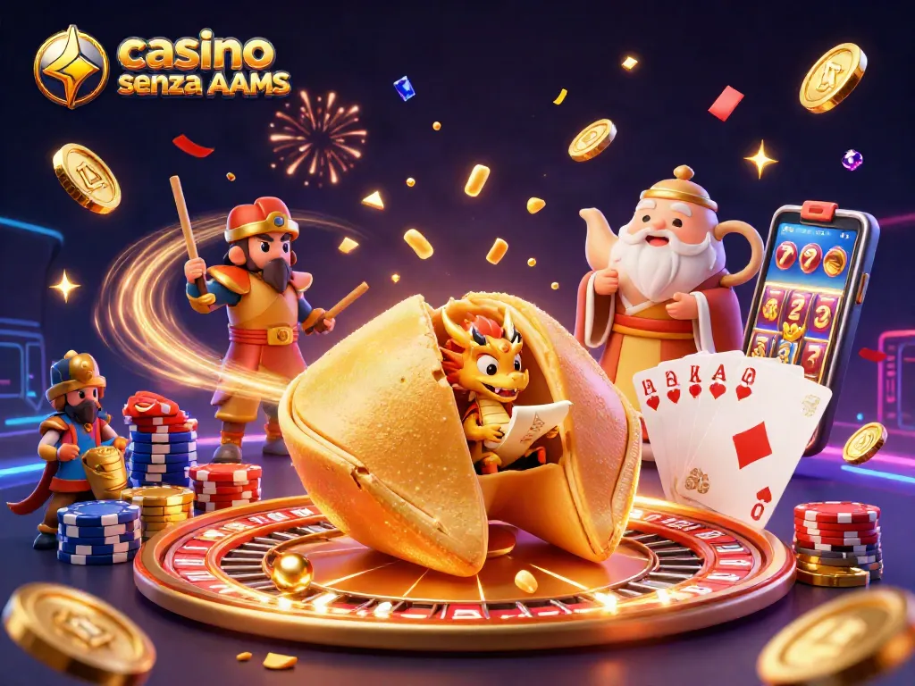 Gioca nel casino senza AAMS e scopri le promozioni fantastiche insieme a un drago saggio e un cookie d'oro.