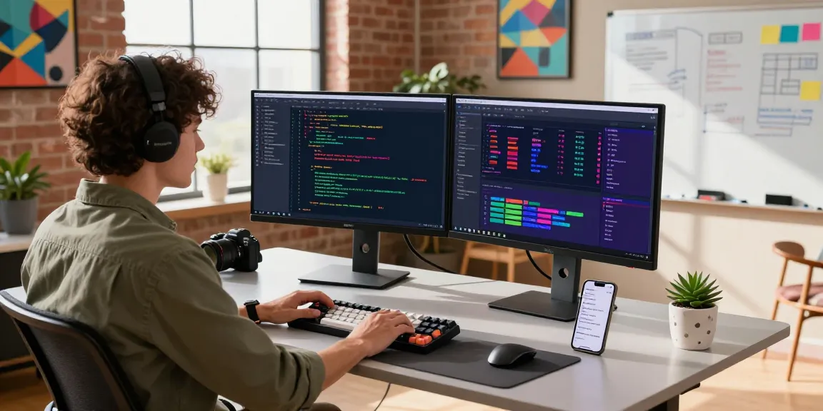 Software developer using crushon ai tools in an innovative tech workspace.
