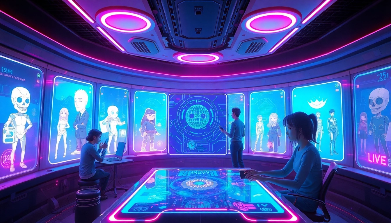 Experience engaging interactions on NSFW AI platforms in a vibrant futuristic setting.