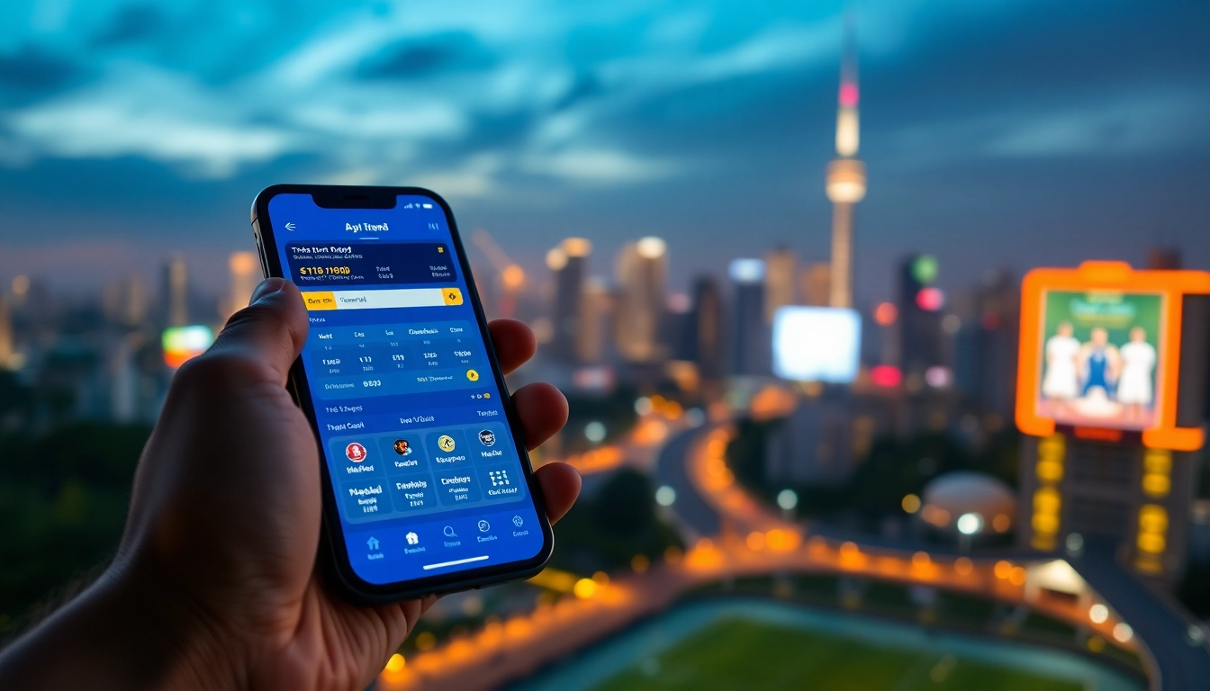 Engaging display of best sports betting apps India on smartphone capturing Indian urban atmosphere.