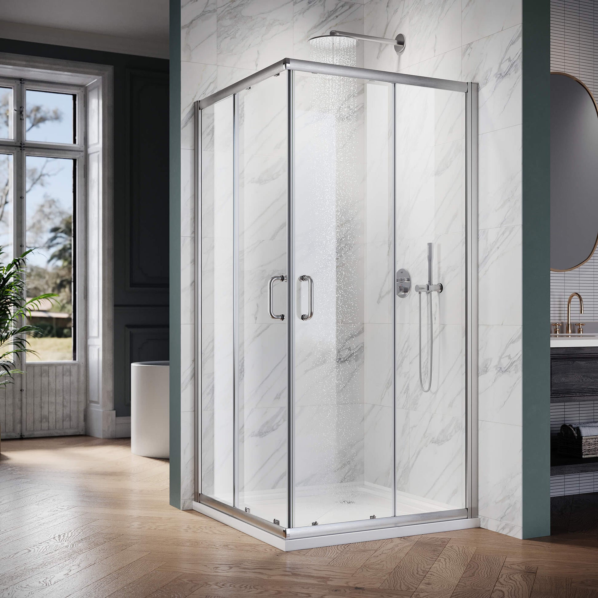 Industrial Chic: Enhancing Your Bathroom with a Black Shower Door