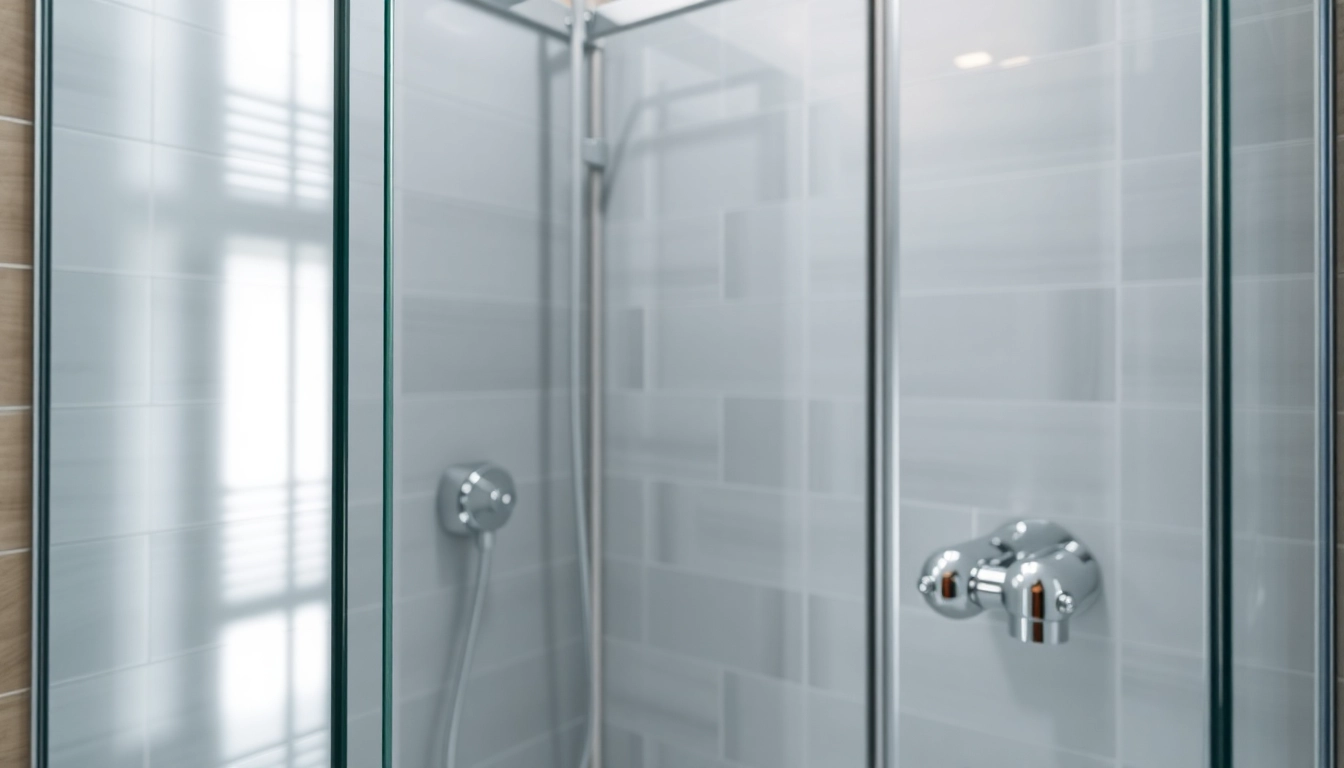 Admire la paroi de douche en verre moderne dans une salle de bain élégante.