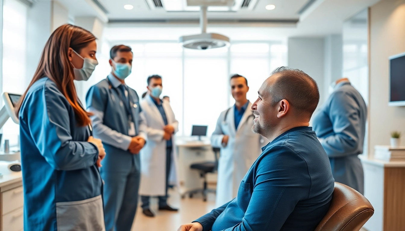 Engaged patient in a focused consultation about a hair transplant istanbul at a modern clinic.