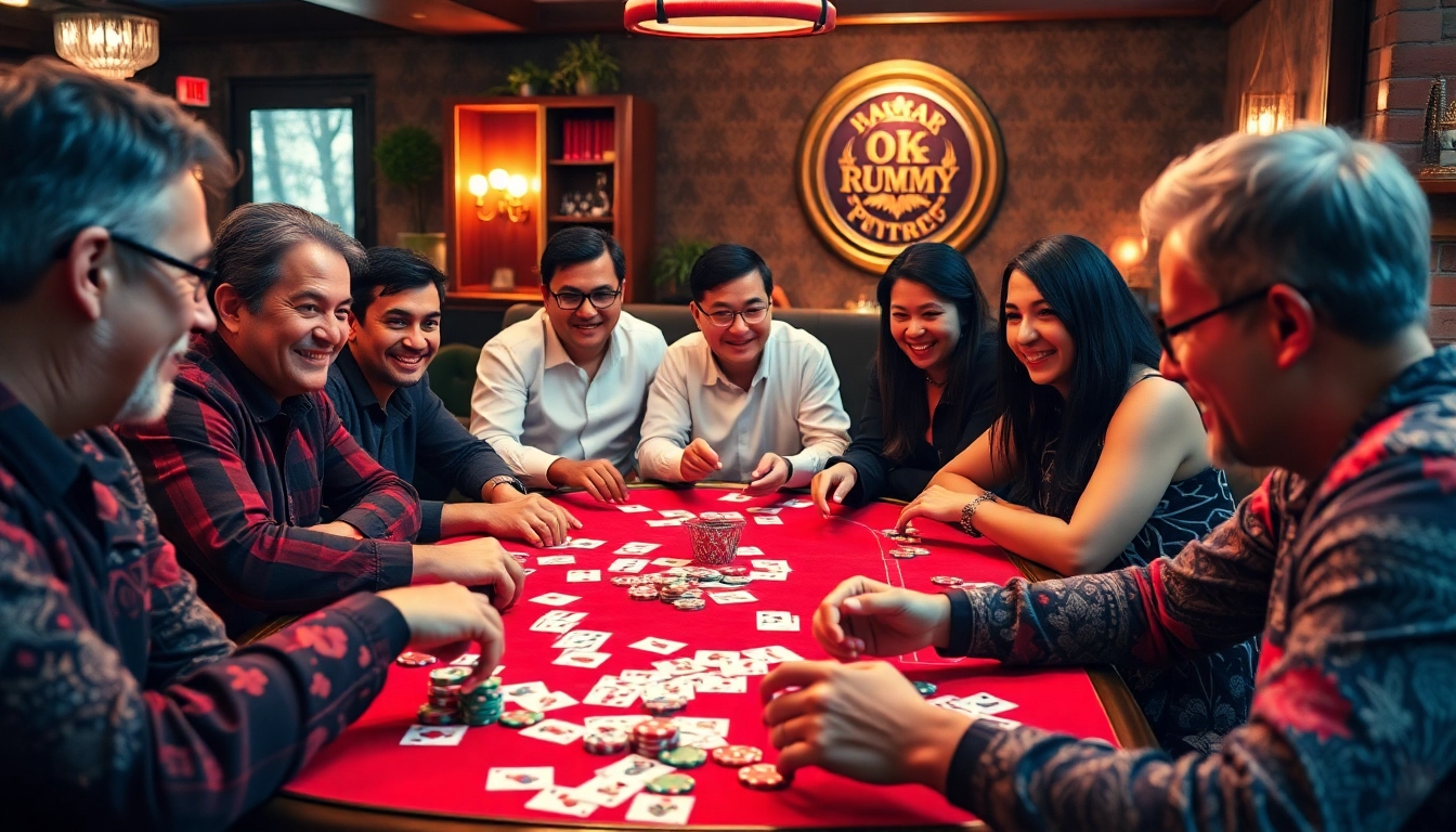 Experience thrilling gameplay with Ok Rummy as players strategize around a colorful table.