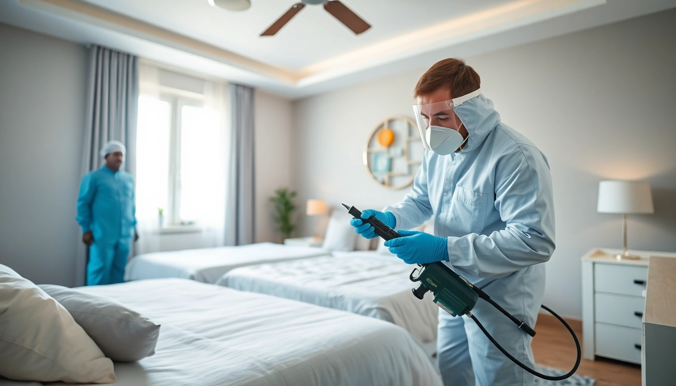 Performing effective bed bug pest control in a residential bedroom environment.