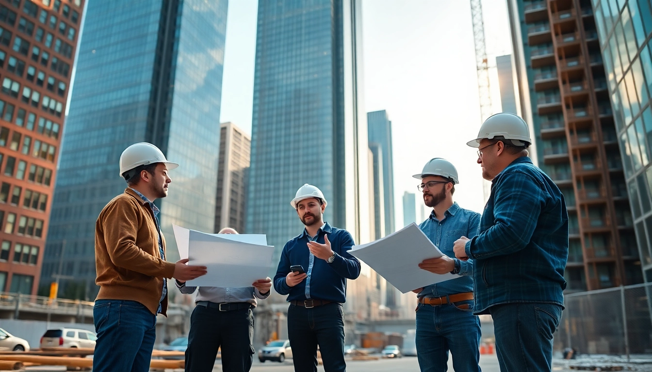 Manhattan Commercial General Contractor team collaboration on a construction project in an urban environment.