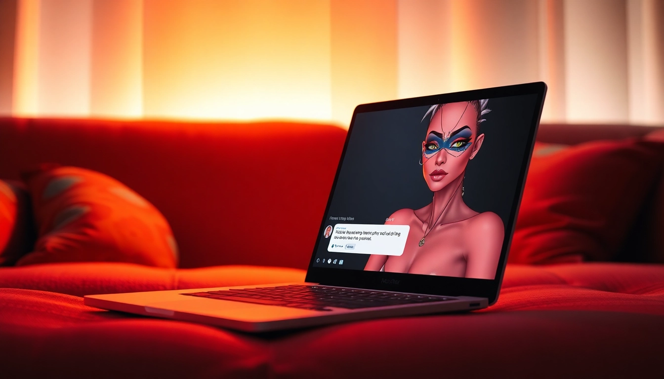 Immersive NSFW character AI chat experience with a vibrant AI persona and cozy atmosphere.