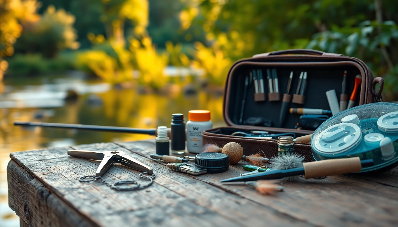 Showcase of fly fishing accessories highlighting essential tools for enthusiasts.