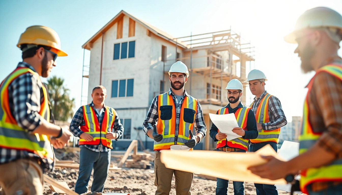 New Jersey General Contractor supervising a construction site with a diverse team and modern equipment.