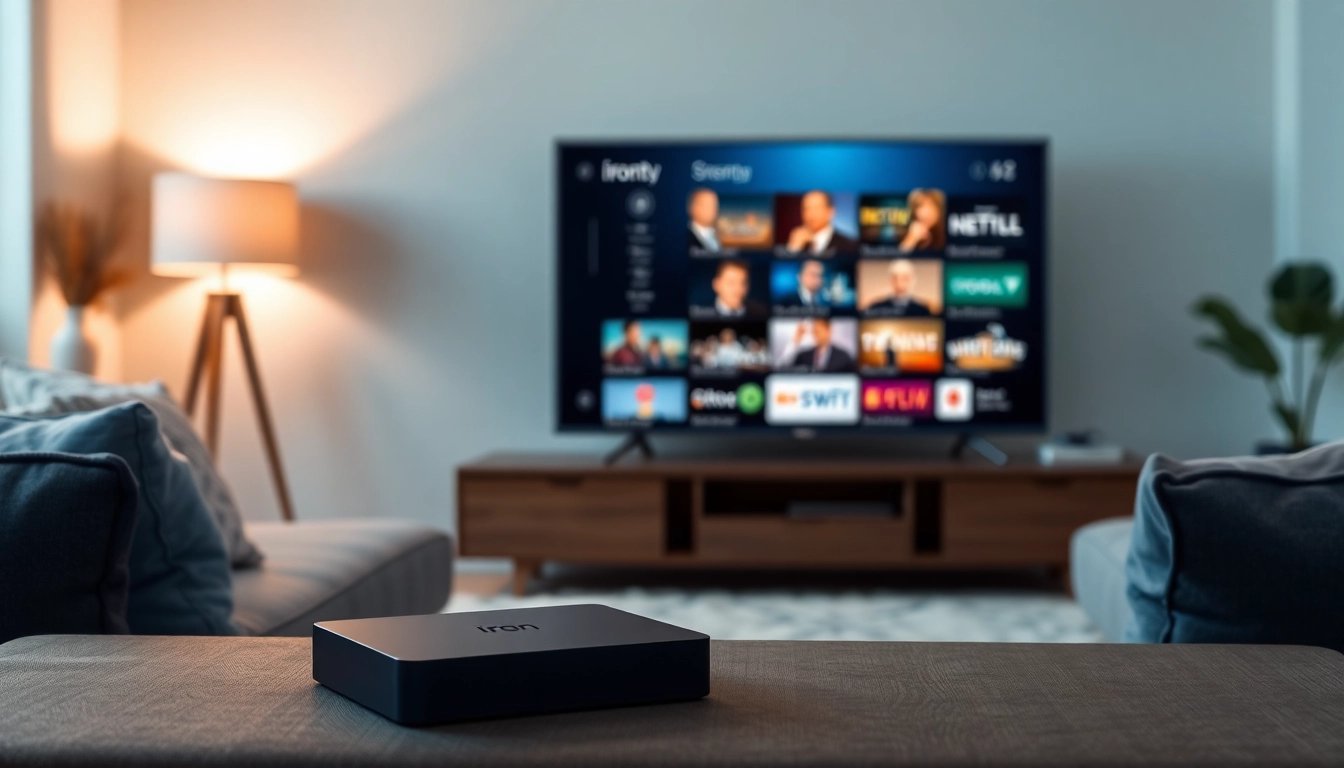 Stream shows seamlessly with the iron tv pro device in a modern entertainment setup.
