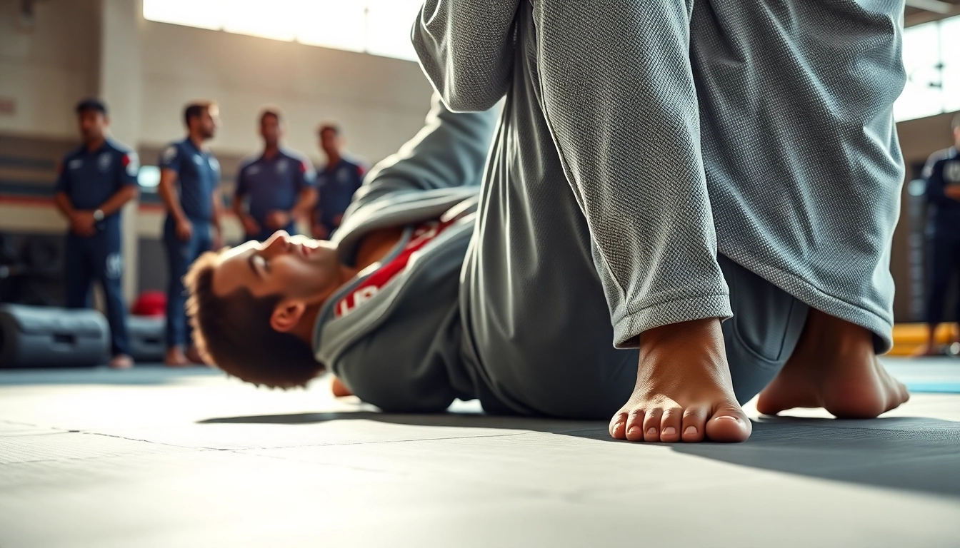 Showcasing professional BJJ gear in action during a training session, highlighting quality and durability.