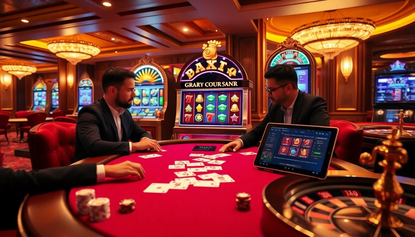 Experience the excitement of idnslot with elite gamers at a luxurious casino table.
