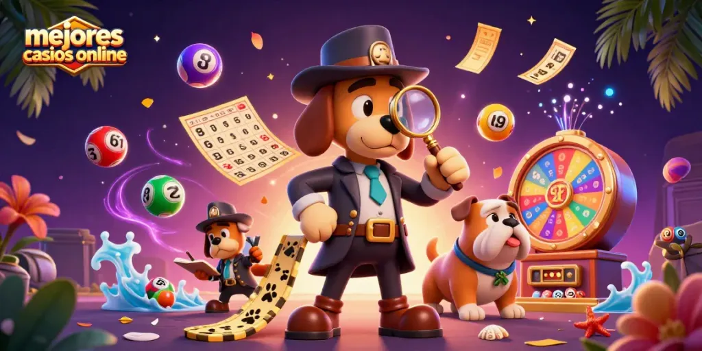 Examina los mejores casinos online con un perro detective en busca de tesoros y diversión.