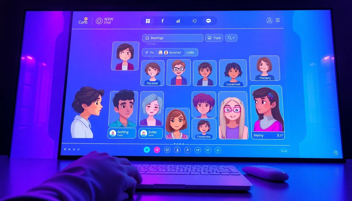 Experience engaging NSFW character AI interactions in a vibrant, user-friendly digital chat interface.