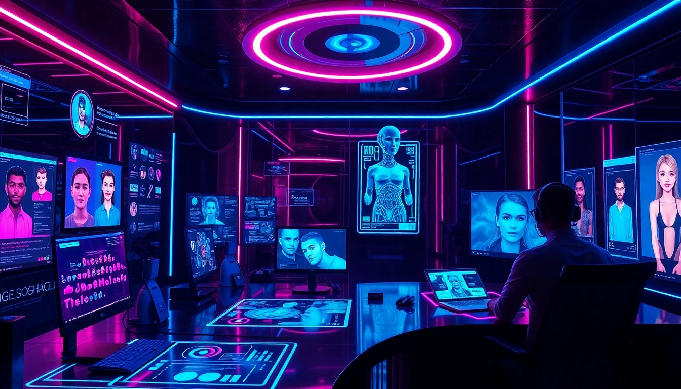 Explore NSFW AI technologies in a modern digital workspace, highlighting innovative applications and user interactions.