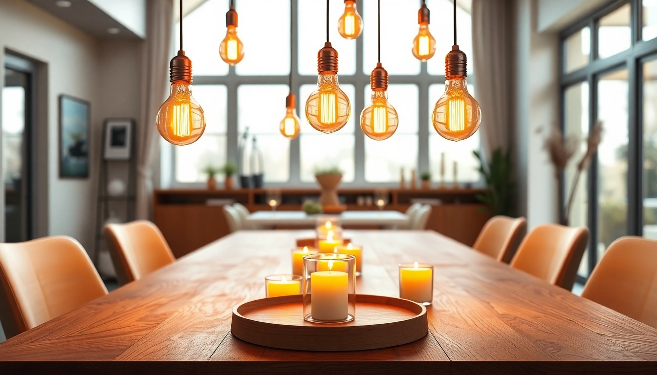 Light up your home with a19 light bulbs highlighting a cozy dining room ambiance.