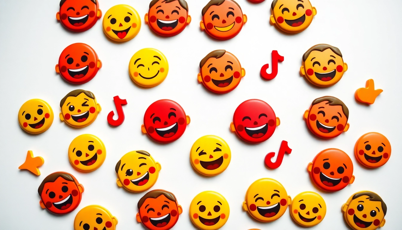 Engaging display of TikTok emojis illustrating diverse emotions and actions for creative expression.