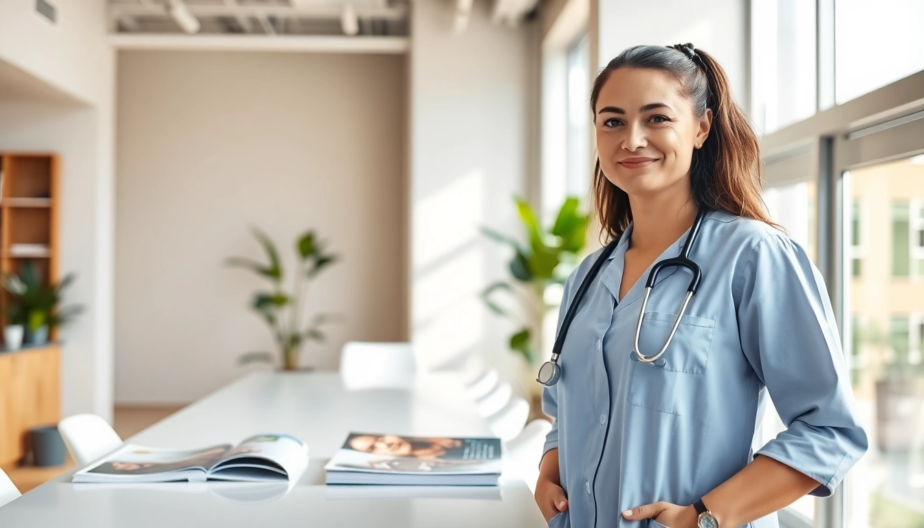 Engaging healthcare professional offering insights on Health in a welcoming clinic environment.